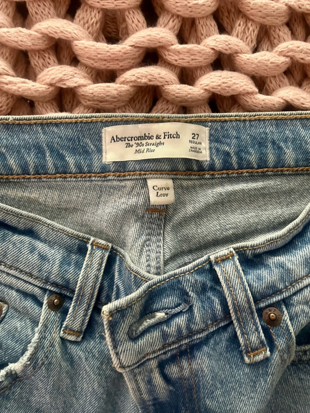 Abercrombie & Fitch Vintage Light Blue Straight Jeans - Picture 4 of 4